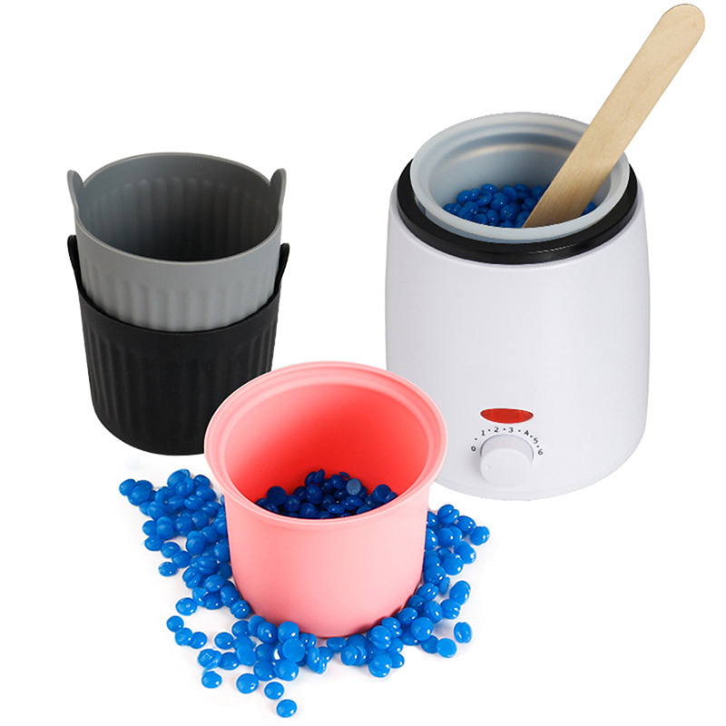 Wax Warmer - ชามซิลิโคนสำหรับเปลี่ยน ทนความร้อน สำหรับเครื่องอุ่นแว็กซ์ แว็กซ์กำจัดขน พร้อมไม้คน กระทะเคลือบกันติด