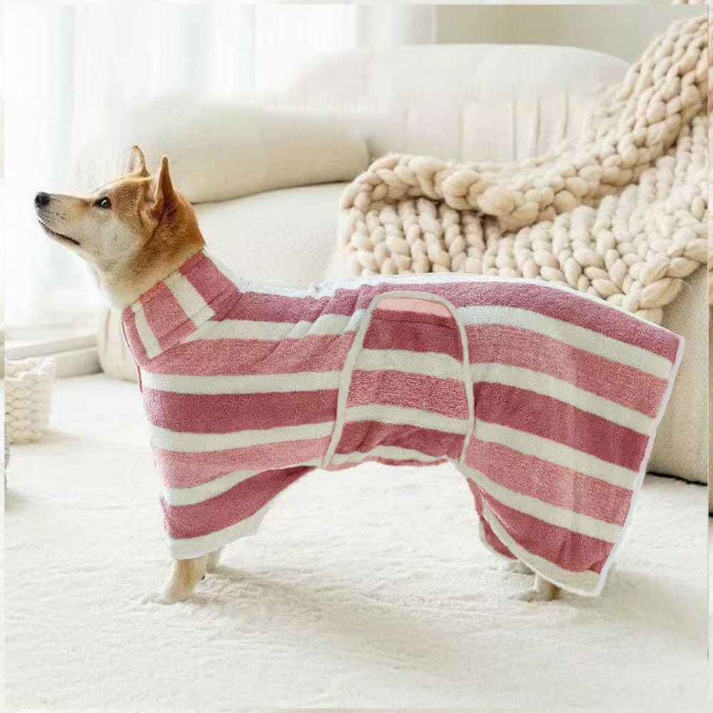 Bathrobe - เสื้อคลุมอาบน้ำสำหรับสุนัขแบบใหม่ ดูดซับน้ำได้ดี ผลิตจากไมโครไฟเบอร์ แห้งเร็ว ผ้าขนหนูอาบน้ำแบบมีฮู้ดปรับได้ สำหรับลูกสุนัขพันธุ์คอร์กี้