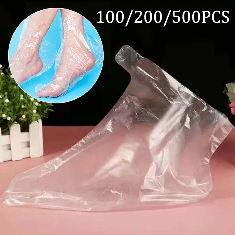 Foot Spa - 100-500 ชิ้น ถุงเท้าบำรุงผิวเท้าแบบใช้แล้วทิ้ง ถุงใส่เท้าแบบโปร่งใส ถุงครอบเท้า PE