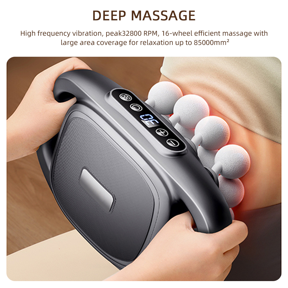 16 หัว Fascia ปืนการสั่นสะเทือ - Massage Gun บทวิจารณ์และราคา