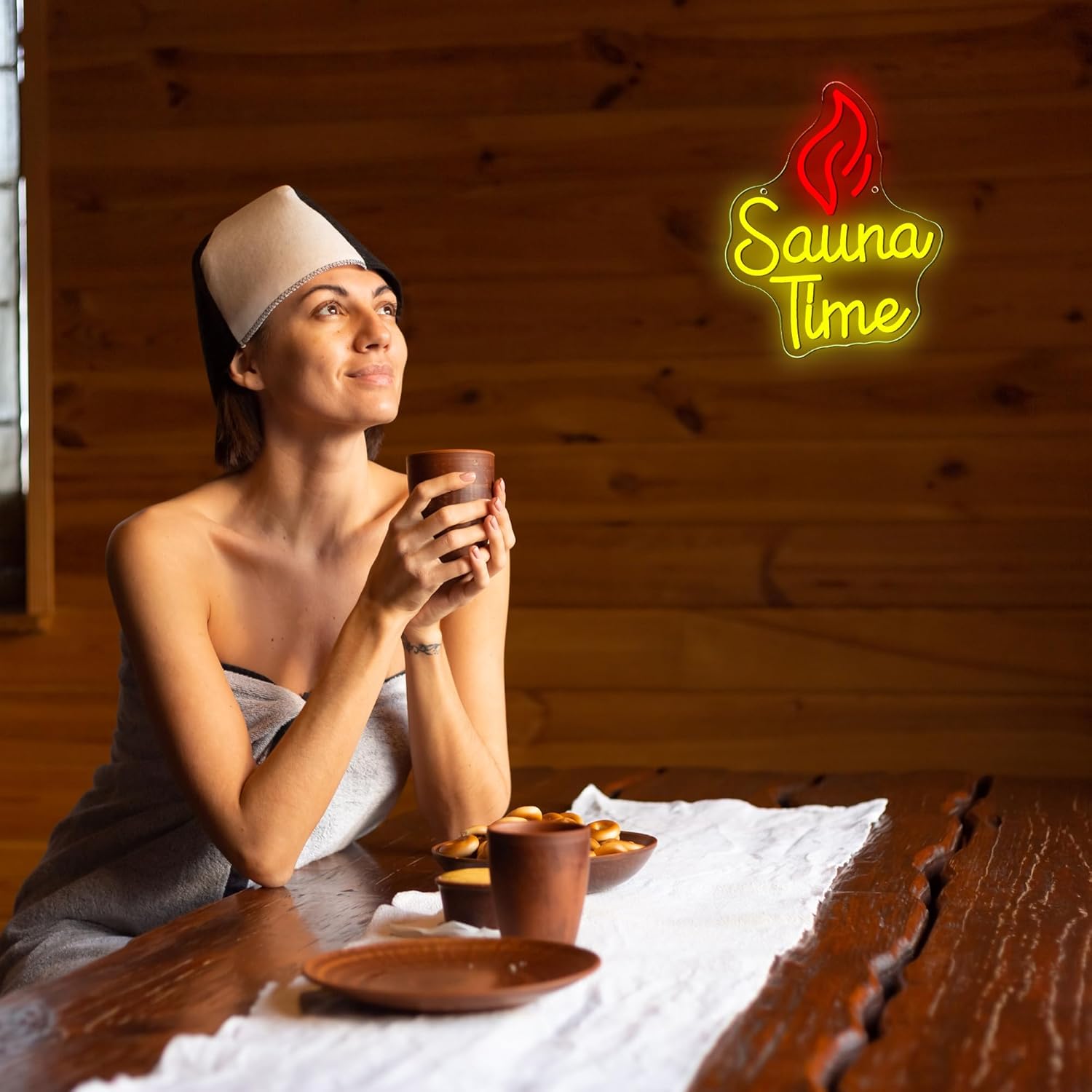 ป้ายไฟนีออน Sauna Time สำหรับต - Spa Wellness Gym บทวิจารณ์และราคา